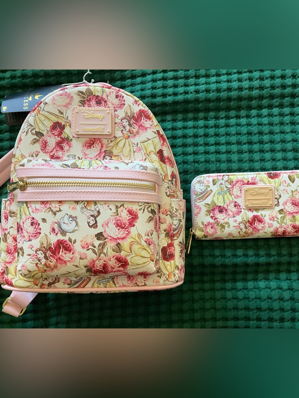 Disney Floral Mini Backpack and Wallet Set - Pink Rose Print